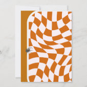 ビブ不気味スレトロ市松模様にハロウィーン誕生日 招待状 (裏面)