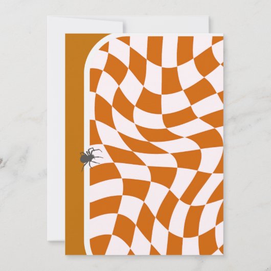 ビブ不気味スレトロ市松模様にハロウィーン誕生日 招待状 (裏面)