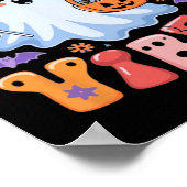 ビブ不気味ス幽霊レトロGroovyハロウィーンキッズギル ポスター (角)