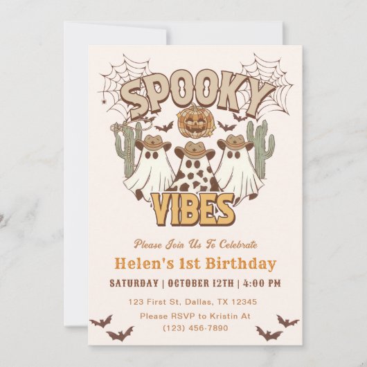 ビブ不気味ス1stバースデーウェスタンパーティー 招待状 (正面)
