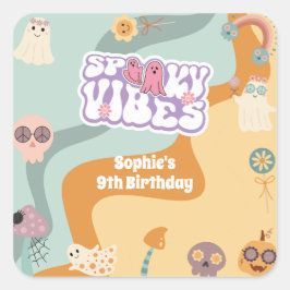 ビブ不気味レトロヴィンテージハロウィーン子供の誕生日 スクエアシール