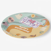 ビブ不気味レトロヴィンテージハロウィーン子供の誕生日 ペーパープレート (アングル)