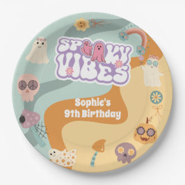 ビブ不気味レトロヴィンテージハロウィーン子供の誕生日 ペーパープレート