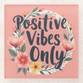 ビブ前向きスのみフローラリースデザイン ガラスコースター (正面)