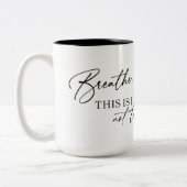 ビブ前向きスやる気を起こさせる ツートーンマグカップ (左)