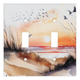 ビブ前向きスビーチサンセットと鳥