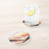 ビブ前向きスビーチサンセットと鳥 コースター (側面)