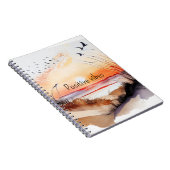 ビブ前向きスビーチサンセットと鳥 ノートブック (右側)