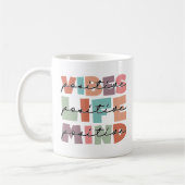 ビブ前向きス前向きライフ感動的 コーヒーマグカップ (左)