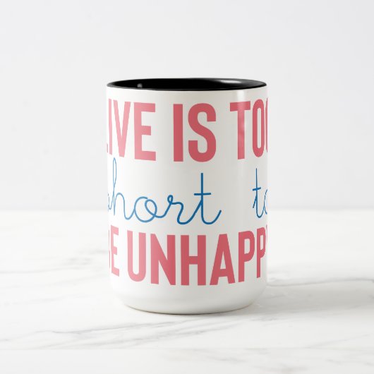 ビブ前向きス | やる気を起こさせる引用文 ツートーンマグカップ (中央)