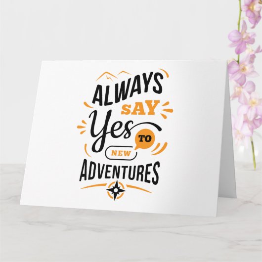 ビブ前向きス – 常に新しい冒険にYESを言う カード (蘭)