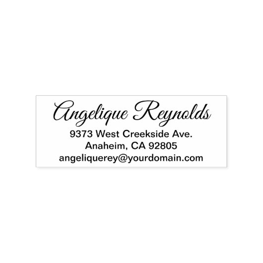 ビブ素晴らしスのシンプル差出人住所と電子メール ラバースタンプ (インプリント)