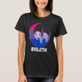 ビプライドスロスムーンバイセクシュアル国旗LGBTQバイセクシュアルB Tシャツ (正面)