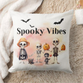 ビベススケルトン不気味ファミリーハロウィーン クッション (ブランケット)