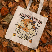 ビベス不気味レトロ幽霊キャッツカボキンハロウィーン トートバッグ