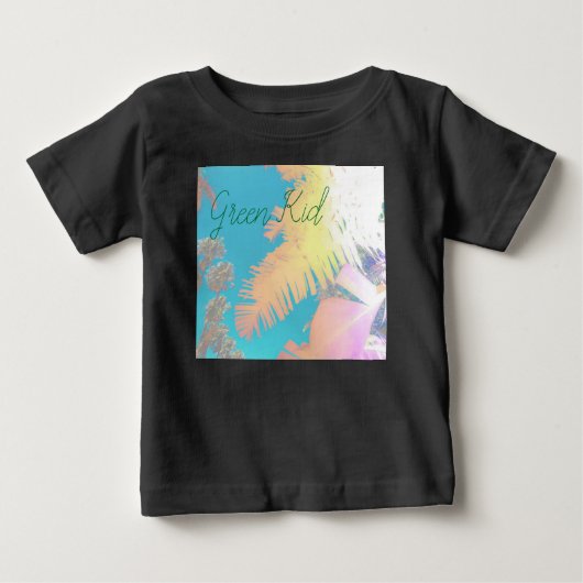 ビベス前向きトロピカルパーム ベビーTシャツ (正面)