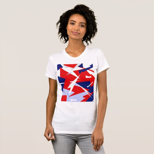 ビベス前向きレッドブルーホワイト Tシャツ (正面フル)