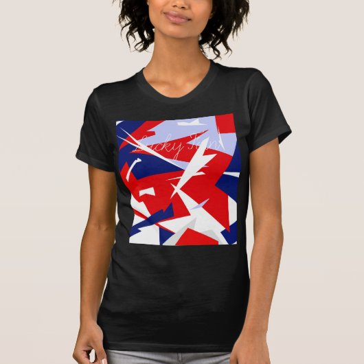 ビベス前向きレッドブルーホワイト Tシャツ (正面)
