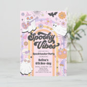 ビベハロウィン不気味キュートグルーヴィー幽霊誕生日 招待状 (スタンド正面)
