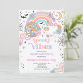 ビベハロウィン不気味キュートグルーヴィー幽霊誕生日 招待状 (スタンド正面)