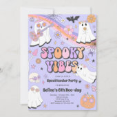 ビベハロウィン不気味キュートグルーヴィー幽霊誕生日 招待状 (正面)