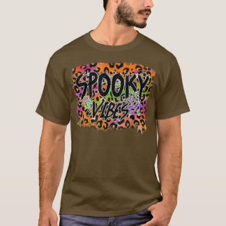ビベレオパード不気味ハロウィーンスポオキー絞り染めオトゥム Tシャツ