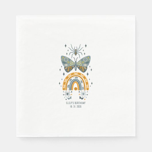 ビベ不気味ハロウィーン記号カスタム文字 スタンダードランチョンナプキン (正面)