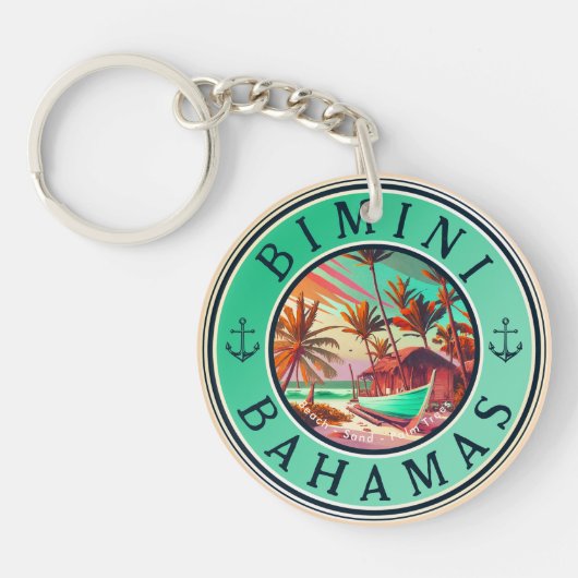 ビミニバハマいかり魚釣りトラベルボート キーホルダー (正面)