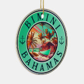 ビミニバハマいかり魚釣りトラベルボート セラミックオーナメント (右)