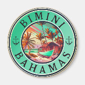 ビミニバハマいかり魚釣りトラベルボート マグネット (正面)