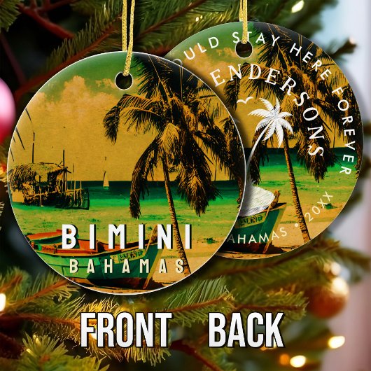 ビミニバハマビンテージトラベルサミナートパームツリーズ セラミックオーナメント