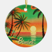 ビミニバハマビンテージトラベルサミナートパームツリーズ セラミックオーナメント (正面)