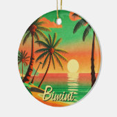 ビミニバハマビンテージトラベルサミナートパームツリーズ セラミックオーナメント (左)