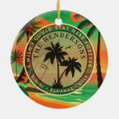 ビミニバハマビンテージトラベルサミナートパームツリーズ セラミックオーナメント (裏面)