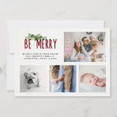 ビメリーー | 4枚の写モダン真クリスマス(松の木) シーズンカード (正面)