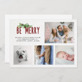 ビメリーー | 4枚の写モダン真クリスマス(松の木) シーズンカード (正面/裏面)