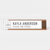 ビモダンジネスロパーソナライズされたゴ(白黒) デスクネームプレート (正面)