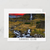 ビャルナフォス滝アイスランドポストカード ポストカード (正面/裏面)