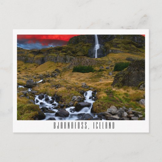 ビャルナフォス滝アイスランドポストカード ポストカード (正面)
