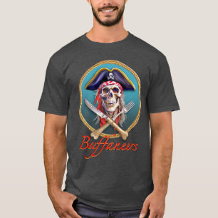ビュッファーズ海賊スカルオンティール(緑がかった色)サークル組紐 Tシャツ