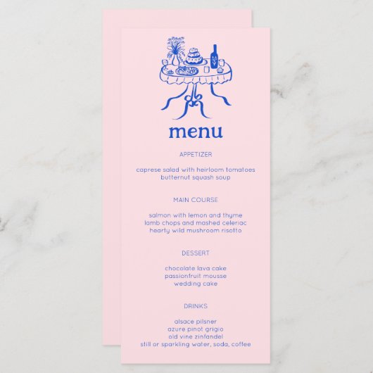 ビュッフェお洒落テーブルドードルスケッチモダンカスタム メニュー (正面/裏面)