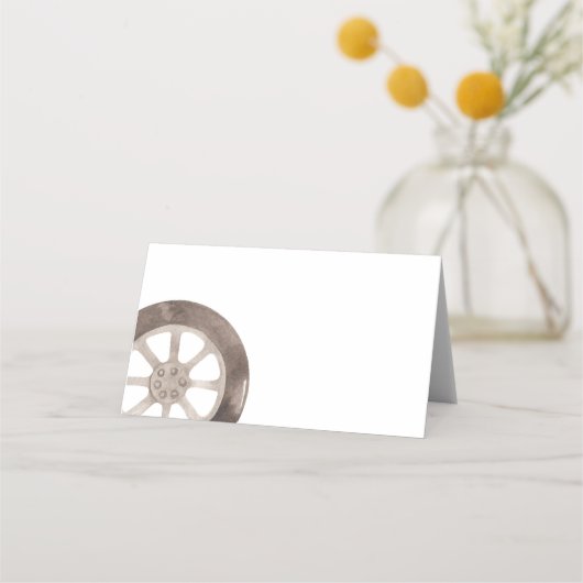 ビュッフェで車のタイヤを埋める プレイスカード (正面)