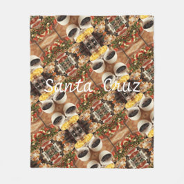 ビュッフェの繰り返しパターンのサンタクルーズ フリースブランケット