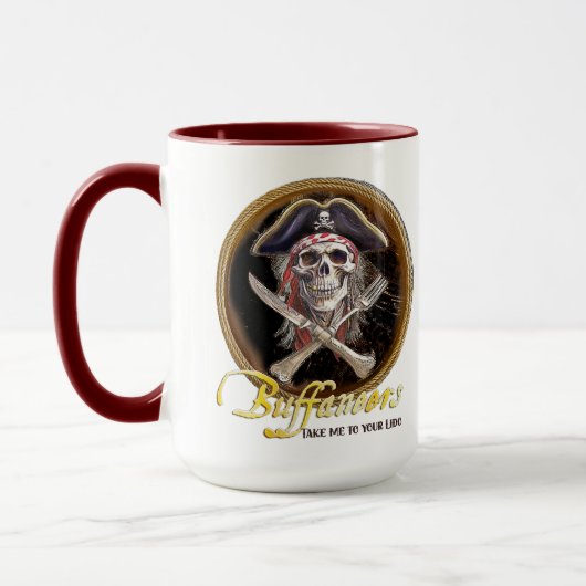 「ビュッフェナー」が私を自由に導く マグカップ (左)