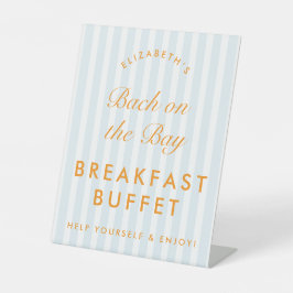 ビュッフェメニューヴィンテージブルー&オレンジバチェロレッテ 台座サイン