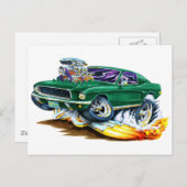 ビュリックのムスタング 大型エンジン付き ポストカード (正面/裏面)