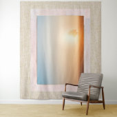 ビューを使用したナチュラルリネンテクスチャウィンドウ タペストリー (インサイチュ)