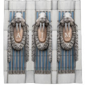 ビューアーツウォルラス彫刻カスタム彫刻モノグラム シャワーカーテン (正面)