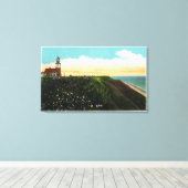 ビューオブサンケイティヘッドライトハウス キャンバスプリント (インサイチュ (ウッドフロア))