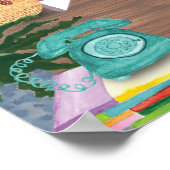 ビューオブザシーアパートメントインテリアウォーターカラーアート ポスター (角)